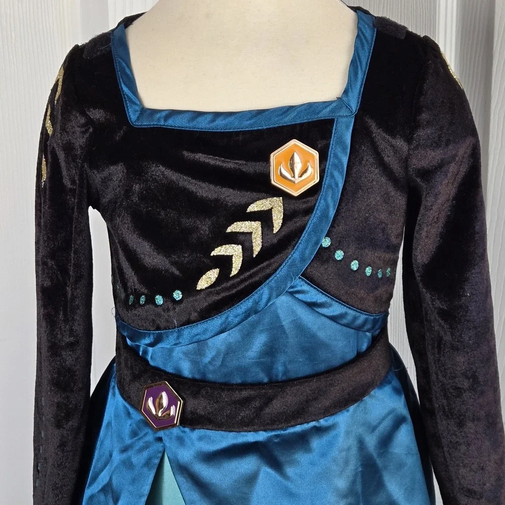 Disney Frozen 2 Queen Anna Dress Halloween Costume Gown Dress Up Girls Size‎ 4 - Picture 2 of 7